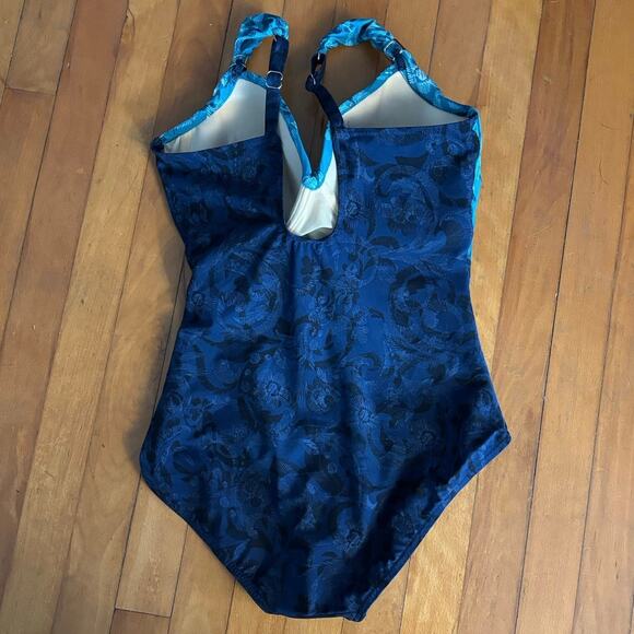 Miraclesuit Size 12 Floral Print One Piece Swimsuit Bathing Suit Ruched - Picture 2 of 5